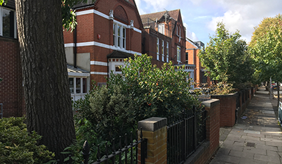 SuperCamps school holiday childcare at Newland House school, outside the front of the building